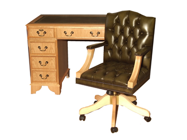 Oak desk and chair